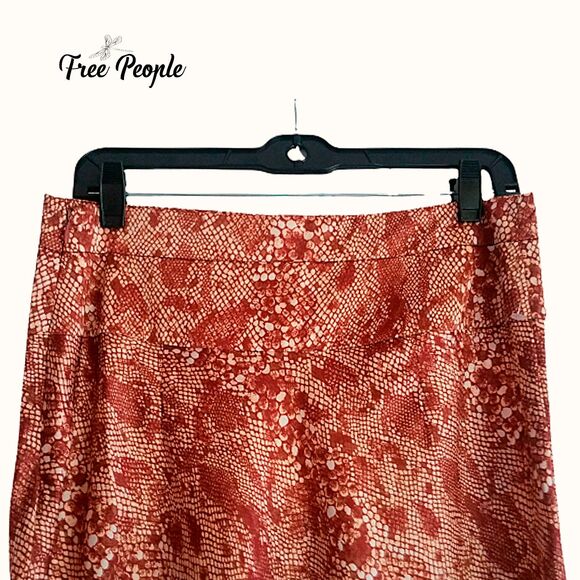 FREE PEOPLE NEW Boho Snake Print Silky A-Line Maxi Skirt 12 - Picture 2 of 11